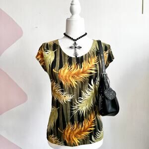 Green Floral Grunge Tank Top, Vintage, 90s, Soft‎ Grunge, Cottagecore, Small